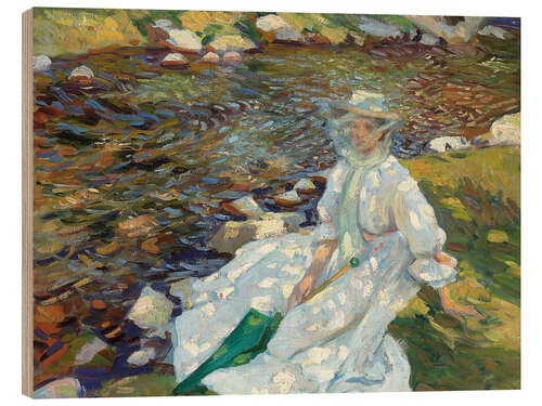 Cuadro de madera Jane Emmet de Glehn by a Stream, Val d'Aosta