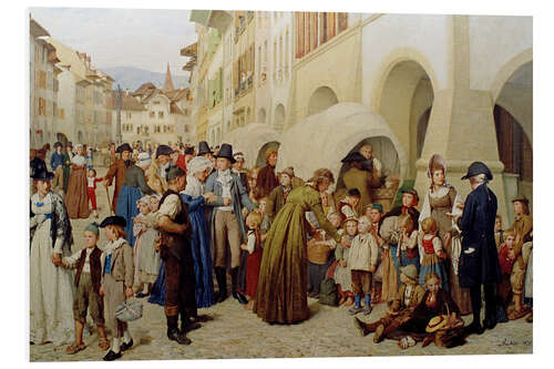 Hartschaumbild "Die Länderkinder", Einmarsch der Franzosen in Nidwalden, 1876