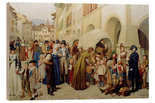 Trätavla "The children of the countries", invasion of the French in Nidwalden, 1876