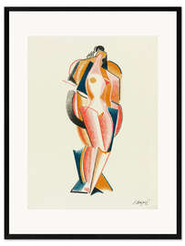 Inramat konsttryck Abstract Nude