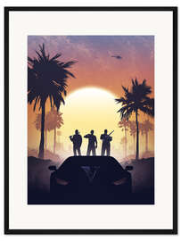 Gerahmter Kunstdruck Crime Trio