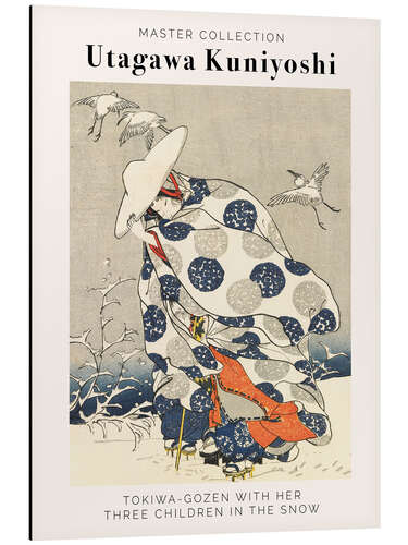 Aluminium print Tokiwa Gozen With Her Three Children in the Snow