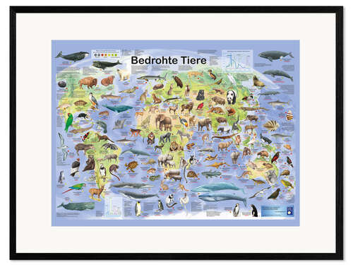 Gerahmter Kunstdruck Bedrohte Tiere