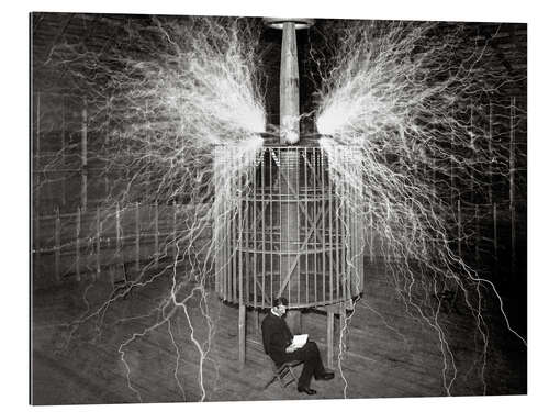 Gallery print Nikola Tesla, Colorado Springs laboratory with his “Magnifying Transmitter”