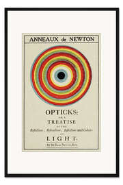 Gerahmter Kunstdruck Collage der Newtonsche Ringe mit Buchcover