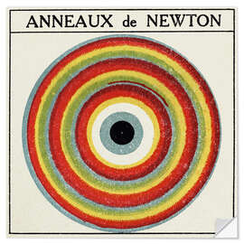 Selvklebende plakat Interferences: Rings by Isaac Newton, illustration from 1925