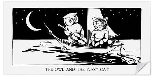 Wall sticker The Owl and the Pussy Cat, c. 1900