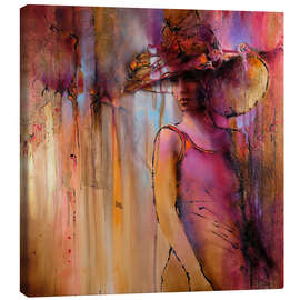 Canvas print Laura with hat