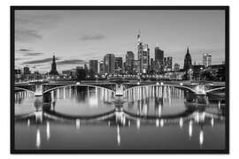 Gerahmter Kunstdruck Frankfurt am Abend