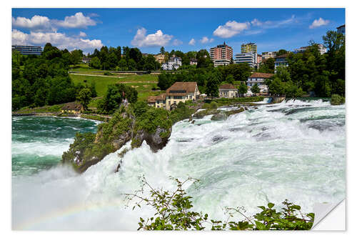 Självhäftande poster Rhine Falls near Schaffhausen in Switzerland