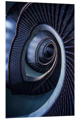 Tableau en PVC Blue Spiral Staircase III