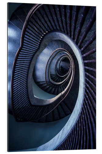 Cuadro de plexi-alu Blue Spiral Staircase III