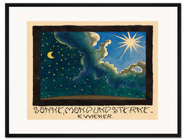 Gerahmter Kunstdruck Sonne, Mond und Sterne