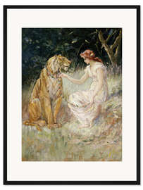 Gerahmter Kunstdruck Die Dame und der Tiger