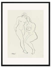 Gerahmter Kunstdruck Gezeichneter Akt