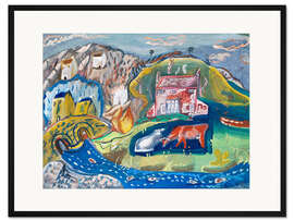 Gerahmter Kunstdruck Ein Fischerdorf in Pembrokeshire