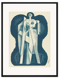 Gerahmter Kunstdruck Blau abstrakt