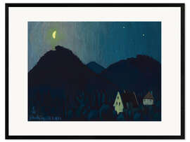 Gerahmter Kunstdruck Eine mondbeschienene Landschaft