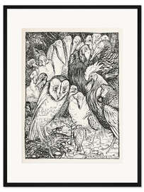 Gerahmter Kunstdruck Die Eule und die Vögel