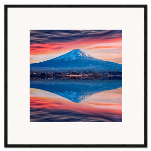 Kunsttryk i ramme Kawaguchi Lake