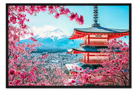 Gerahmter Kunstdruck Japanische Landschaft