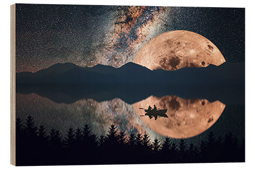 Print på træ Super moon