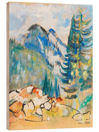 Wood print Mountain Landscape