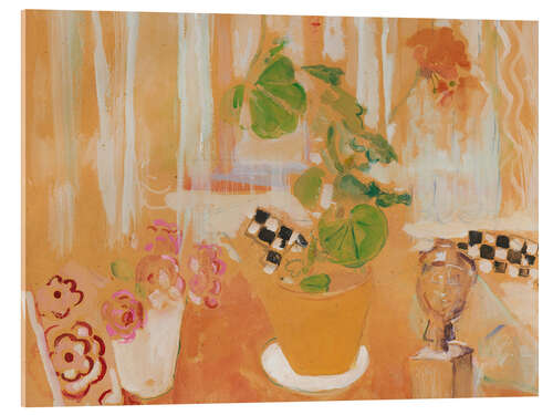 Obraz na szkle akrylowym Orange Flower Still Life with a Bronze Head