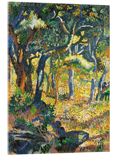 Tableau en verre acrylique Une clairière en Provence (Étude)