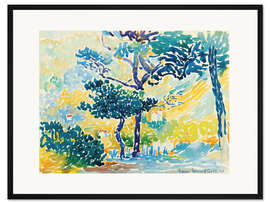 Gerahmter Kunstdruck Blaue und gelbe Landschaft, 1907