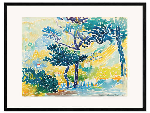 Impresión de arte enmarcada Blue & Yellow Landscape, 1907