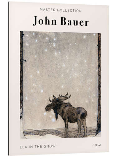 Alumiinitaulu Elk in the Snow, 1912