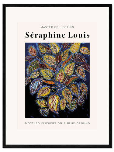 Gerahmter Kunstdruck Mottled flowers on a blue ground