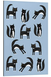 Magnettafel Smoking Katzen auf Blau