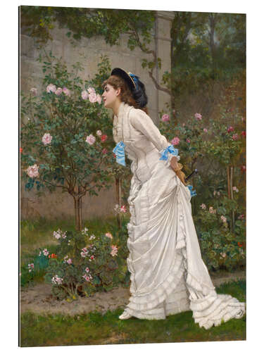 Gallery print Lady smelling roses