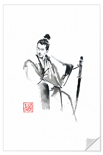 Wall sticker Samurai seated