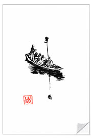 Sticker mural Japanese small boat