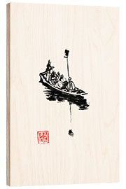 Cuadro de madera Japanese small boat