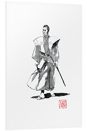 Foam board print Walking samurai