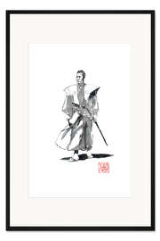 Gerahmter Kunstdruck Laufender Samurai