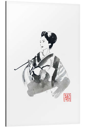 Tableau en aluminium Smoking geisha