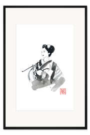 Gerahmter Kunstdruck Rauchende Geisha