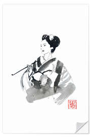 Vinilo para la pared Smoking geisha