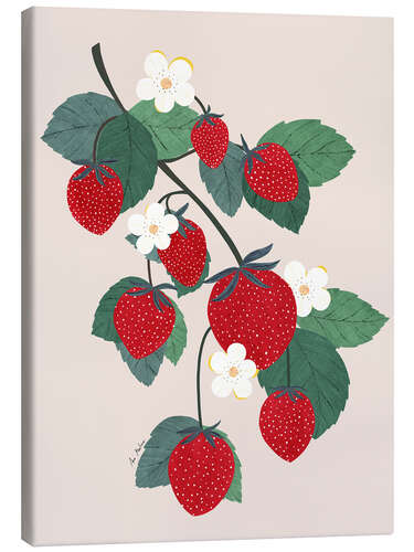 Stampa su tela Strawberries branch