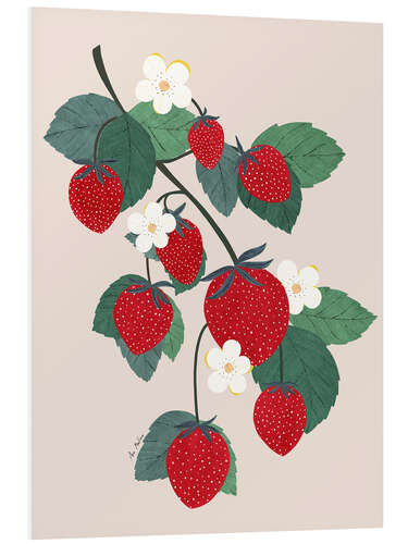 Foam board print Strawberries branch