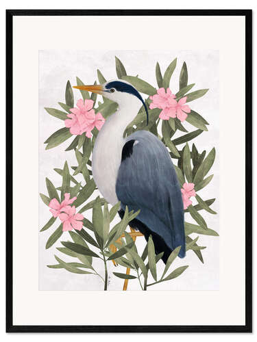 Framed art print Gray heron