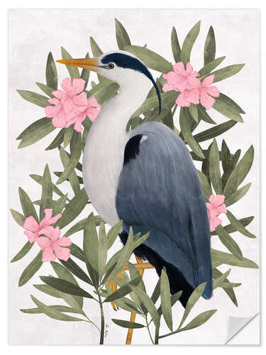 Selvklæbende plakat Gray heron