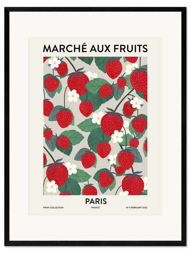 Ingelijste kunstdruk Marché Aux Fruits Paris