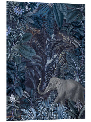 Quadro em acrílico Blue elephant in the jungle