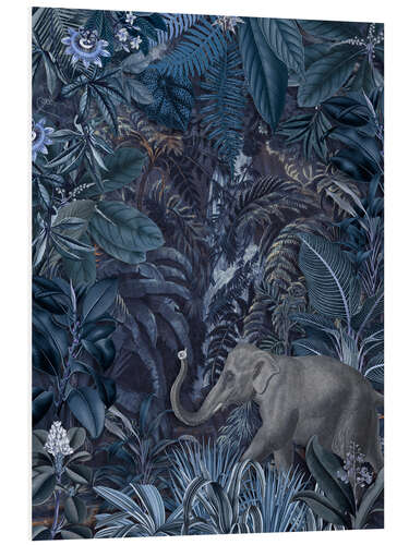 Tableau en PVC Blue elephant in the jungle